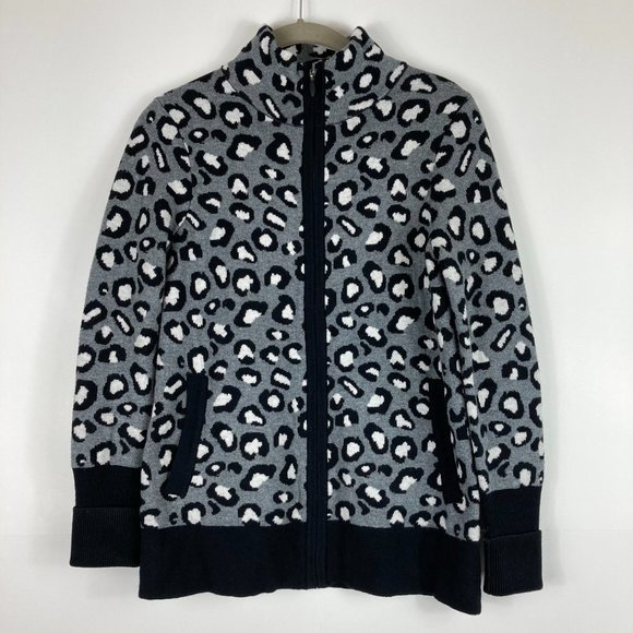 Rachel Zoe Full Zip Leopard Sweater Jacket Sz XS - Picture 2 of 9